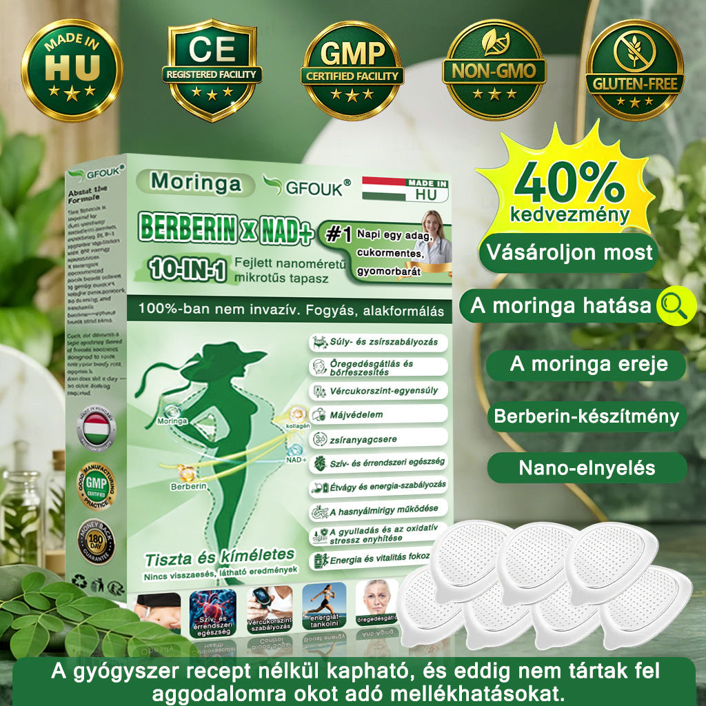 🔥GFOUK® 𝐁𝐞𝐫𝐛𝐞𝐫𝐢𝐧 · Vadgesztenye × NAD+ 10 az 1-ben Fejlett Nano Tűs Tapasz — 🍃 Naponta egyszer, 7 nap alatt látható eredmények (elhízás, laza bőr, cukorbetegség, alvási apnoe, ízületi problémák és más)🔥