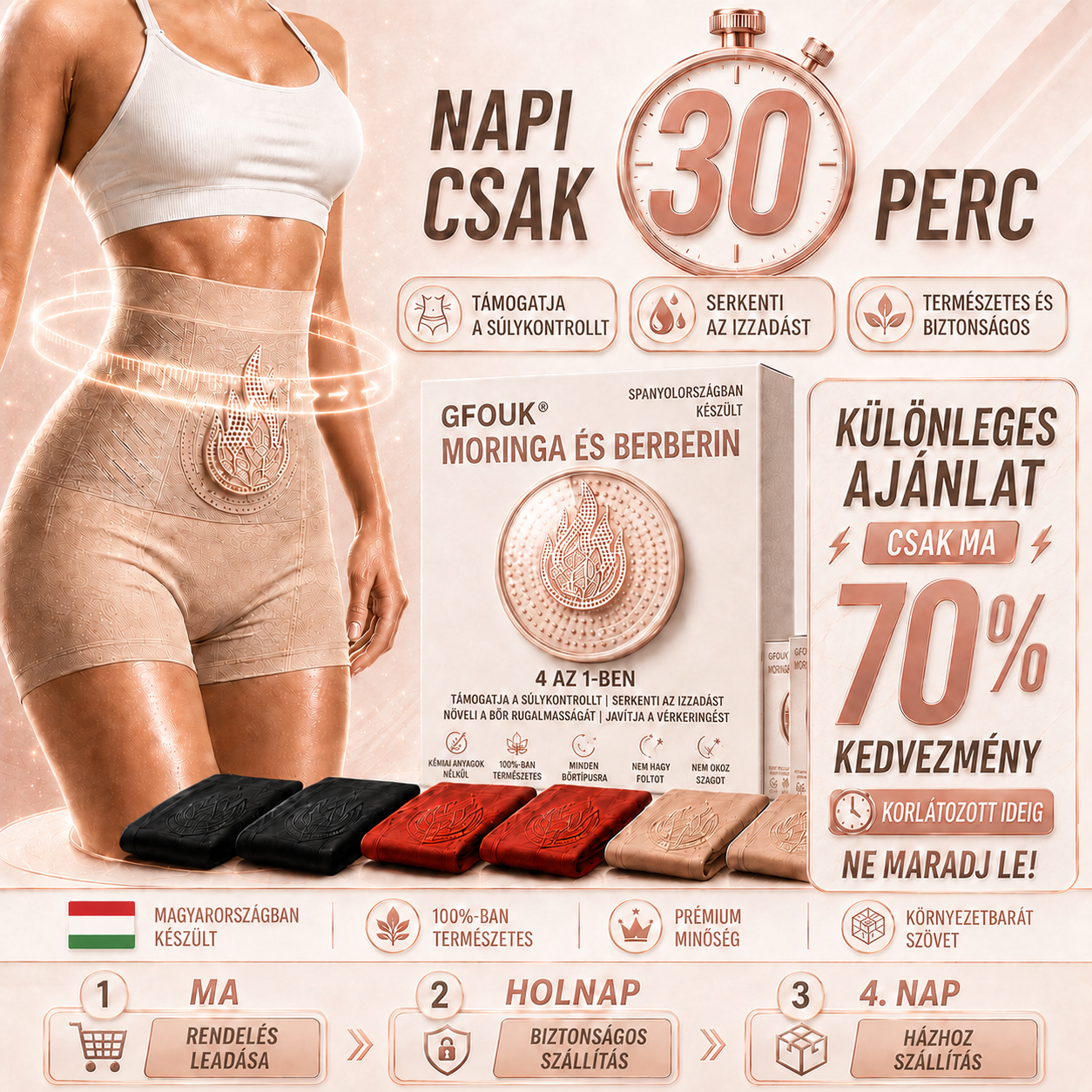 🔥🔥A márka hivatalos üzlete | ⚡️GFOUK® 2026 Moringa és berberin 4 az 1-ben mikrorészecskés alakformáló és zsírégető rövidnadrág