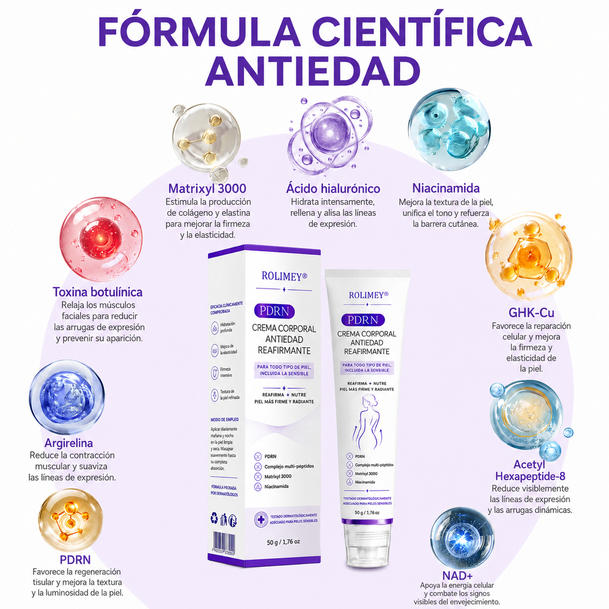 🔥🔥Versión mejorada con nuevo envase 2026丨⚡️ROLIMEY® PDRN crema roll-on multipeptídica para reafirmar, regenerar y suavizar la piel